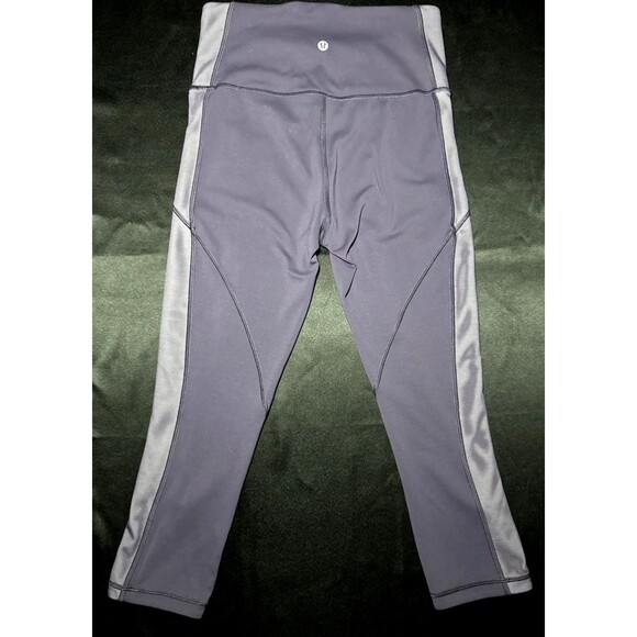 Lululemon Leggings Womens 6 Purple Power Lines Crop 21" Inseam Gym Yoga W6ARZS - Picture 2 of 7